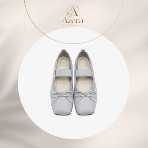 Mẫu giày búp bê quai ngang màu xám bạc từ Azera Shoes sở hữu thiết kế tối giản nhưng vẫn cực kỳ sang trọng
