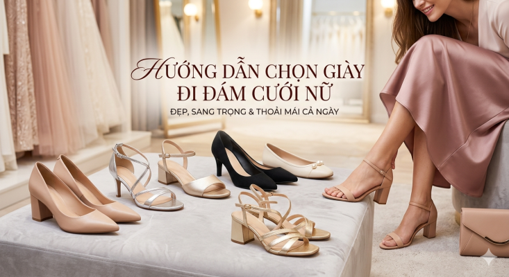 Giày đi đám cưới nữ đẹp: cách chọn phù hợp, sang trọng và dễ đi cả ngày