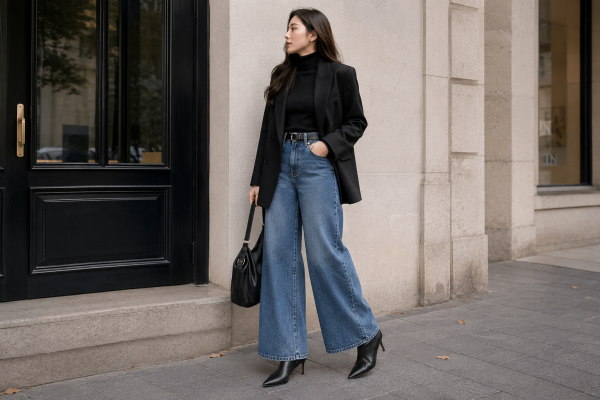 Quần ống rộng phối sandal quai mảnh nữ thanh lịch