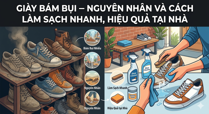 Giày bám bụi phải làm sao? Hướng dẫn cách làm sạch giày bám bụi, vệ sinh giày sneaker, giày trắng bị bẩn và cách chống bám bụi hiệu quả tại nhà.