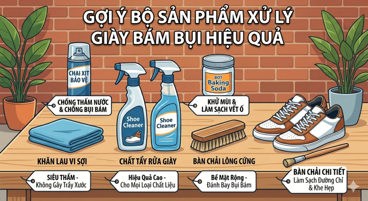Gợi ý sản phẩm giúp xử lý giày bám bụi hiệu quả