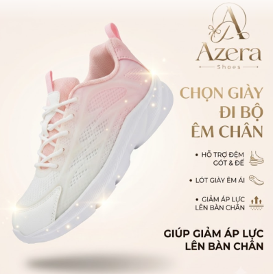 Azera Shoes – giày đi bộ êm chân nhất với đệm gót và lót giày êm ái, giúp giảm áp lực lên bàn chân. Thoải mái từng bước, tự tin di chuyển cả ngày dài với thiết kế nhẹ và thời trang.